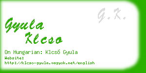 gyula klcso business card